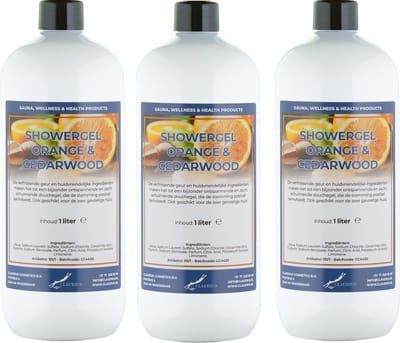 Douchegel Sweet Orange & Cedarwood 1 liter - set van 3 stuks - showergel