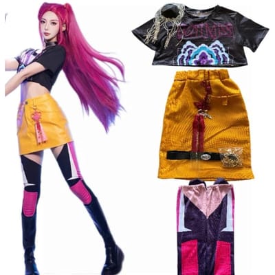 Halloween Mira Cosplay Kostuum Pruik Dames Meisjes Halloween Carnaval Comic-con Feest Rolspel Outfits Child 120 orange