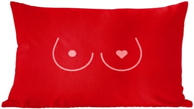Sierkussens - Kussentjes Woonkamer - 60x40 cm - Minimalistisch - Lijnillustratie - Rood