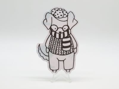 Modieuze Hond Sticker - Dieren in het Dagelijks Leven | Vera's Arts & Dice | Schattige Stickers - Handgemaakte Stickers - Journaling - Bullet Journal - Scrapbooking - Leuke Stickers - Laptop Sticker - Telefoon Sticker