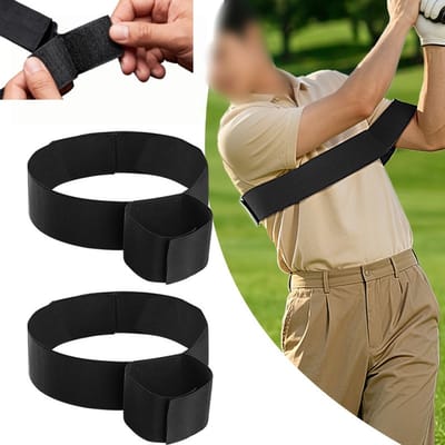 2 x Schuivend golftrainingshulpmiddel & swingcorrector – Elastische polscorrectieband voor training binnen en buiten; verstelbare golftrainingsband met armsteun/controlebeugel (ook geschikt voor honkbal/softbal)