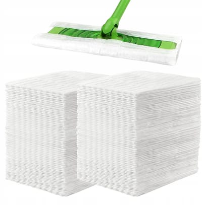 160 Stuks Wegwerp Dweildoeken - Wegwerp Stofdoekjes - Wit - 20x30cm - Statisch niet-geweven materiaal | Diamantpatroon voor krachtige vlekverwijdering - Voor Hardhout & Tegels
