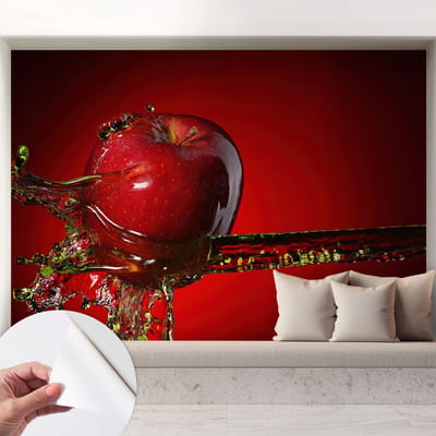 Coloray Zelfklevend Behang - Sappige energie Zelfklevend fotobehang - 208x146 cm - Rood Zelfklevend Behang - Voor de keuken, woonkamer en kantoor - Peel-and-stick techniek - Stickerbehang op rol