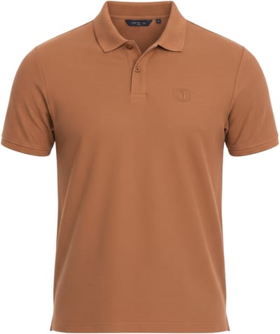 OMBRE Polo - Regular Fit - Katoen - Korte Mouw Lichtbruin S