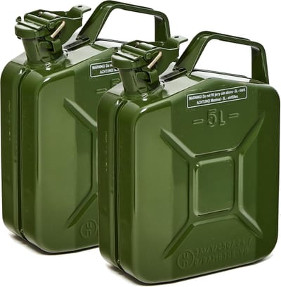 Metalen Jerrycan 5 Liter voor Benzine en Diesel - TÜV & UN Gecertificeerd