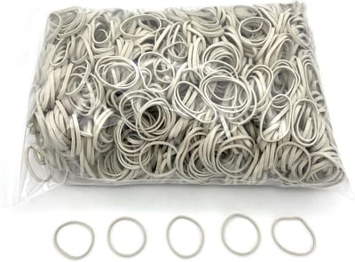 Elastieken 50 stuks (Ø32 mm x 3 mm) wit - 1 kg zak