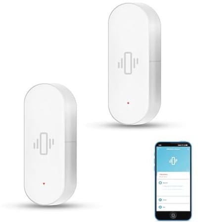 Draadloze Glasbreukmelder en Vibratiesensor met App-Alarmen - Instelbare Gevoeligheid