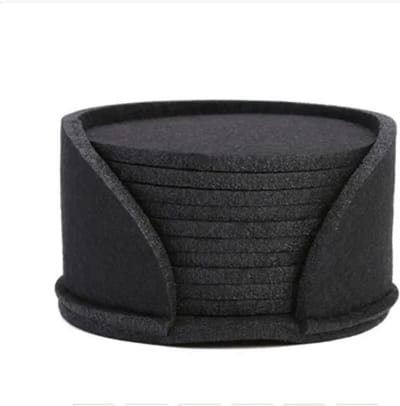 WiseGoods Premium Onderzetter Set Vilt - Onderzetters Voor Glazen - Woonaccessoires - Woondecoratie - Cadeau - Wonen - Zwart 10Stk