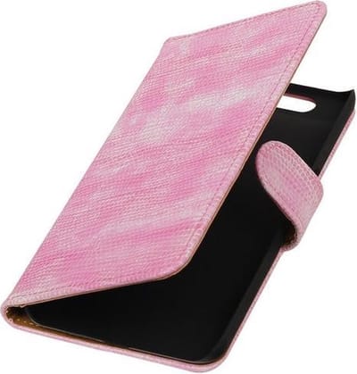 Huawei Nexus 6P - Mini Slang Roze Booktype Wallet Hoesje