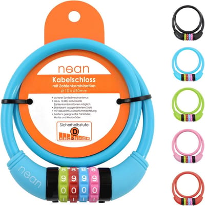 Fietsslot voor Kinderen - Kabelslot met Cijferslot, Lichtgewicht en Eenvoudig te Gebruiken, Robuuste Stalen Kabel 10 x 650 mm
