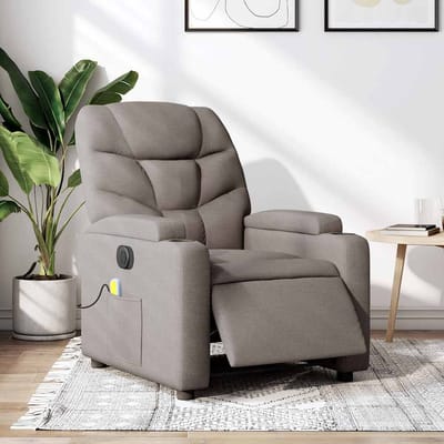 vidaXL - Massagestoel - elektrisch - verstelbaar - stof - taupe