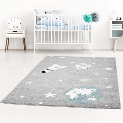 Kindertapijt Koho Astronaut Grijs Vloerkleed - 160x225- Kinderkamer - Babykamer - Baby - Kids - Jongens en Meisjes - Kinderen