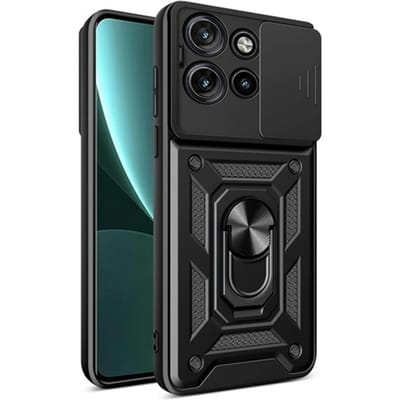 CaseBody Motorola Edge 50 Neo 5G Shield Case met Camera-schuif Zwart
