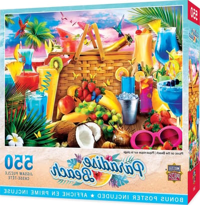 Legpuzzel 500 stukjes - Puzzel volwassenen Puzzel kinderen - Ontspannen middag - Kleurrijk strandtafereel - 457 x 61 cm - Multicolor