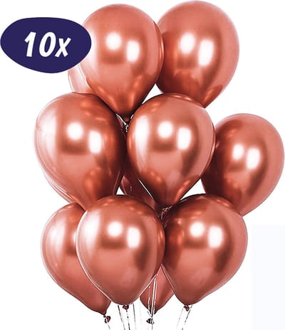 Chroom Rose Gouden Ballonnen - 10 Stuks - Latex - Helium Ballonnen - Versiering Verjaardag - Valentijn - Babyshower - Trouwen