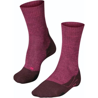 FALKE TK2 Wool anti-blaar dik wol functioneel materiaal wandelsokken dames rood - maat 35-36