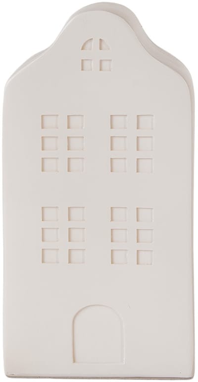 Clayre & Eef Nachtlampje Huis LED 8x9x17 cm Wit Kunststof