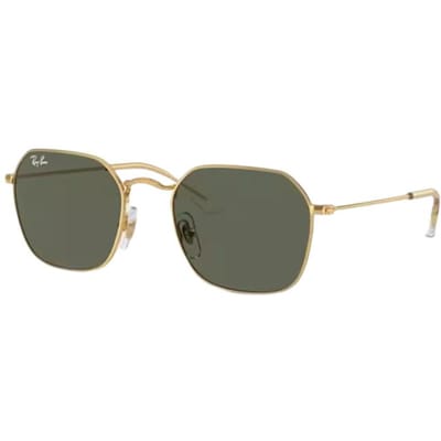 RayBan Tweekleurig Ontwerp Metaalachtige Onregelmatige Zonnebril Unisex Koppel Gouden Stijl 49 goud