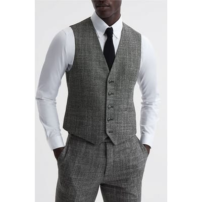 Reiss Croupier-birds Waistcoats — Charcoal Taglia: 36 | Gilet Outlet | Uomo | Nero