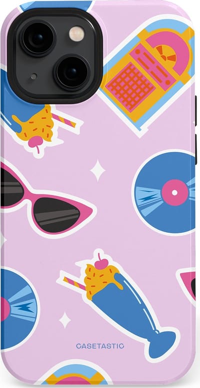 Casetastic Hoesje Geschikt voor Apple iPhone 13 Mini Magsafe - Stijlvolle Beschermende Duo-layer Case - Jukebox vibes