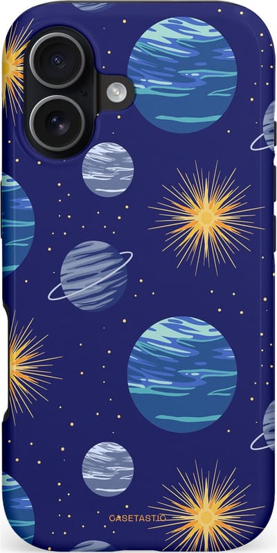 Casetastic hoesje geschikt voor Apple iPhone 17 - MagSafe - Dubbellaagse bescherming - Stralende ster - Fashion Case - Donkerblauw Lavendel