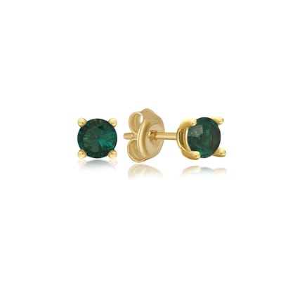 Geboortesteen Mei Smaragd Oorknop Goldplated (925 Sterling) Trendy Minimalistisch Goldplated Oorknop Meisje | Cadeau Voor Vrouw