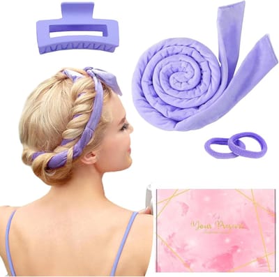 ACEP Heatless haarkruller - Haarrollers - Lila - Haarrollers - Krulspelden - Hair curler - Haar rollers zelfklevend - Velours - Hittevrij krullen