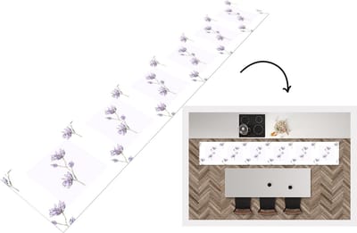 Keukenloper - Loper keuken - Bloemen - Paars - Lente - Patronen - 300x50 cm - Keukenloper vinyl