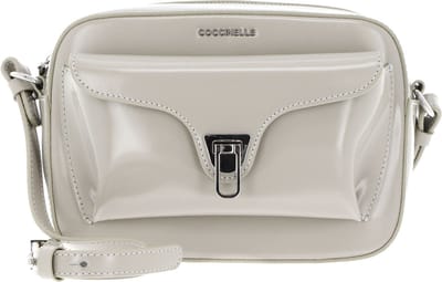 COCCINELLE Leren Schoudertas Avondtas Beat Shiny Cal Handbag Gelso Lichtgrijs