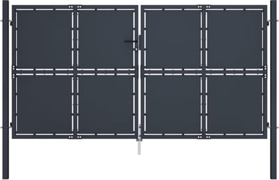 vidaXL - Tuinpoort - staal - 300x175 - cm - antraciet