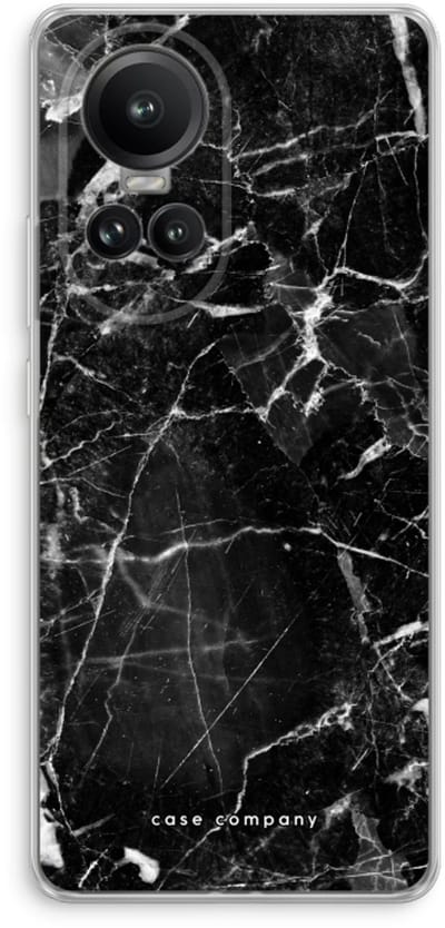 Case Company® - Hoesje geschikt voor Oppo Reno 10 Pro hoesje - Zwart Marmer - Soft Cover Telefoonhoesje - Bescherming aan alle Kanten en Schermrand
