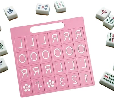 Mahjong Oefenbord - Mahjong Trainingsbord - Strategie Oefenen - Zelfstandige Training - 21.6 x 15.9 cm - Roze