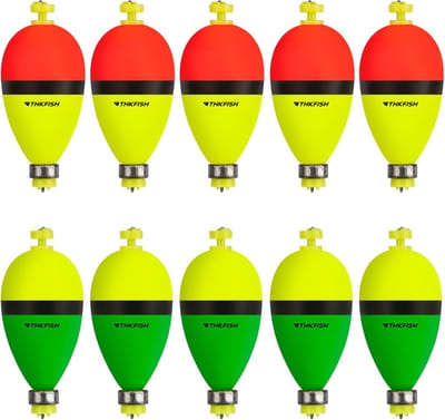 10x Schuim Visdobbers Set - Verpakking Ovale Slip Bobbers voor Forel, Baars en Witvis