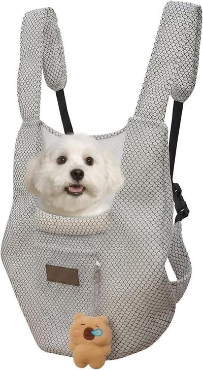 Huisdieren Reistas - Draagbare Hondenmand - Comfortabel Reizen - Ergonomisch Ontwerp - 20L x 15B x 8H cm - Grijs