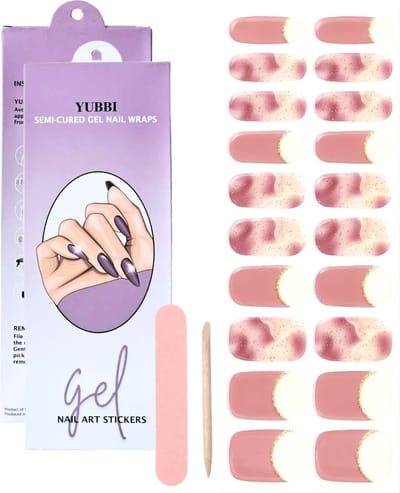 YUBBI Gellak Stickers - Gel Nail Wraps - Gelnagel Manicure - UV Nagelstickers - Pink Blush