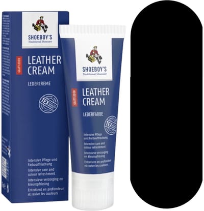 Shoeboy's Leder creme - Verzorgende en beschermende creme voor alle soorten gladleer - 75ml - (047) Zwart