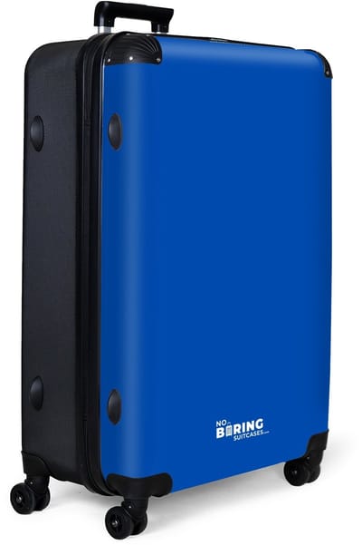 NoBoringSuitcases.com® - Koffer groot - Reiskoffer lichtgewicht - Blauw - Effen - Rolkoffer met 4 wielen - Grote trolley XL - 98 liter bagage