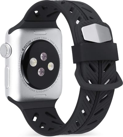Strap-it Siliconen special strap - Geschikt voor Apple Watch bandje - Series 1/2/3/4/5/6/7/8/9/10/11/SE/SE2/SE3 - Zwart - siliconen horlogebandje voor iWatch - maat: 38mm / 40mm / 41mm / 42mm
