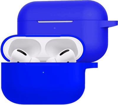 Hoesje Geschikt voor Apple AirPods Pro 2 - Siliconen Hoes met Clip - Silicone Case Cover - Blauw