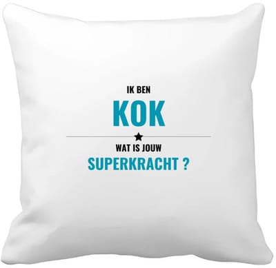 Akyol - ik ben kok wat is jouw superkracht? Kussen hoes - Kok - iemand die goed kan koken - mensen die kok zijn - kook liefhebbers - verjaardagscadeau - verjaardag - cadeau - kado - geschenk - gift - 40 bij 40 cm