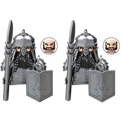 Middeleeuwen Lord of the Ring Durins Volk Dwergenkrijger Oude Militaire Soldaten Figuren Uitrusting Wapen Bouwstenen Speelgoed