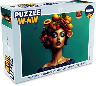 Puzzel Vrouw - Hoodtooi - Tropisch - Fruit - Druiven - Legpuzzel - Puzzel 1000 stukjes volwassenen