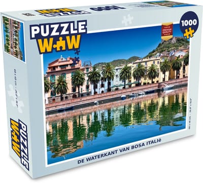 Puzzel De waterkant van Bosa Italië - Legpuzzel - Puzzel 1000 stukjes volwassenen