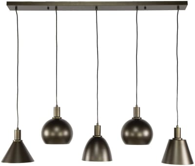 Giga Meubel Hanglamp Metallo Mix - Bruin Metaal - 5-Lichts - 20x118x150cm