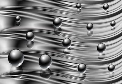 Fotobehang Silver Grey Black Abstract Modern | XL - 208cm x 146cm | 130g/m2 Vlies