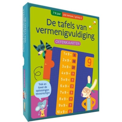 Oefenkaarten - De tafels van vermenigvuldiging (7-8j) Educatieve boeken (spelletjes en raadsels)