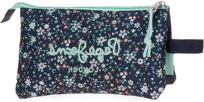 Triple Etui - Pencil Case - School Organisatie - Drie Vakken - 22 x 12 x 5 cm - Blauw