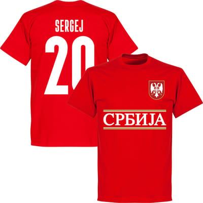Serbië Sergej 20 Team T-Shirt - Rood - XS