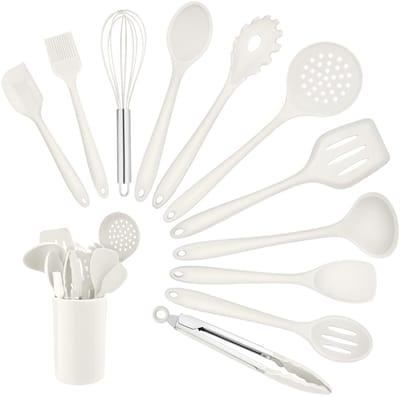 Siliconen keukenhulp, set van 12, wit