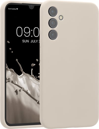 kwmobile telefoonhoesje geschikt voor Samsung Galaxy A34 5G - TPU backcover met siliconen coating - Smartphone case in mat crème